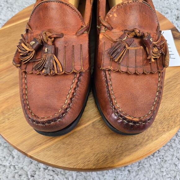Allen Edmonds Mens 10D Nashua Brown Leather Kiltie Tassel Fringe Loafer 42252 main image 12